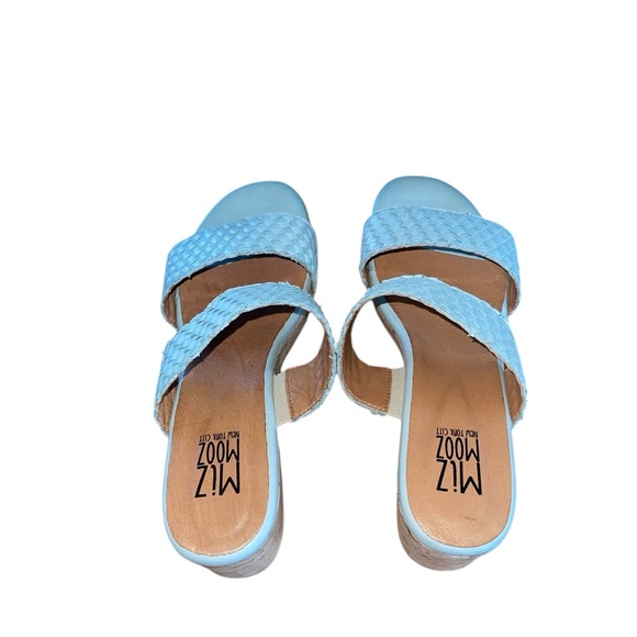 Miz Mooz Genna woven leather heeled sandal w/cork platform. Size 40 (9-9.5) GUC - Picture 10 of 13